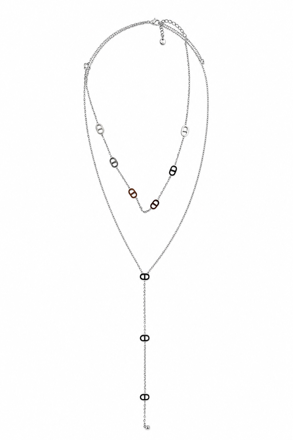 Collar de cadena plateada