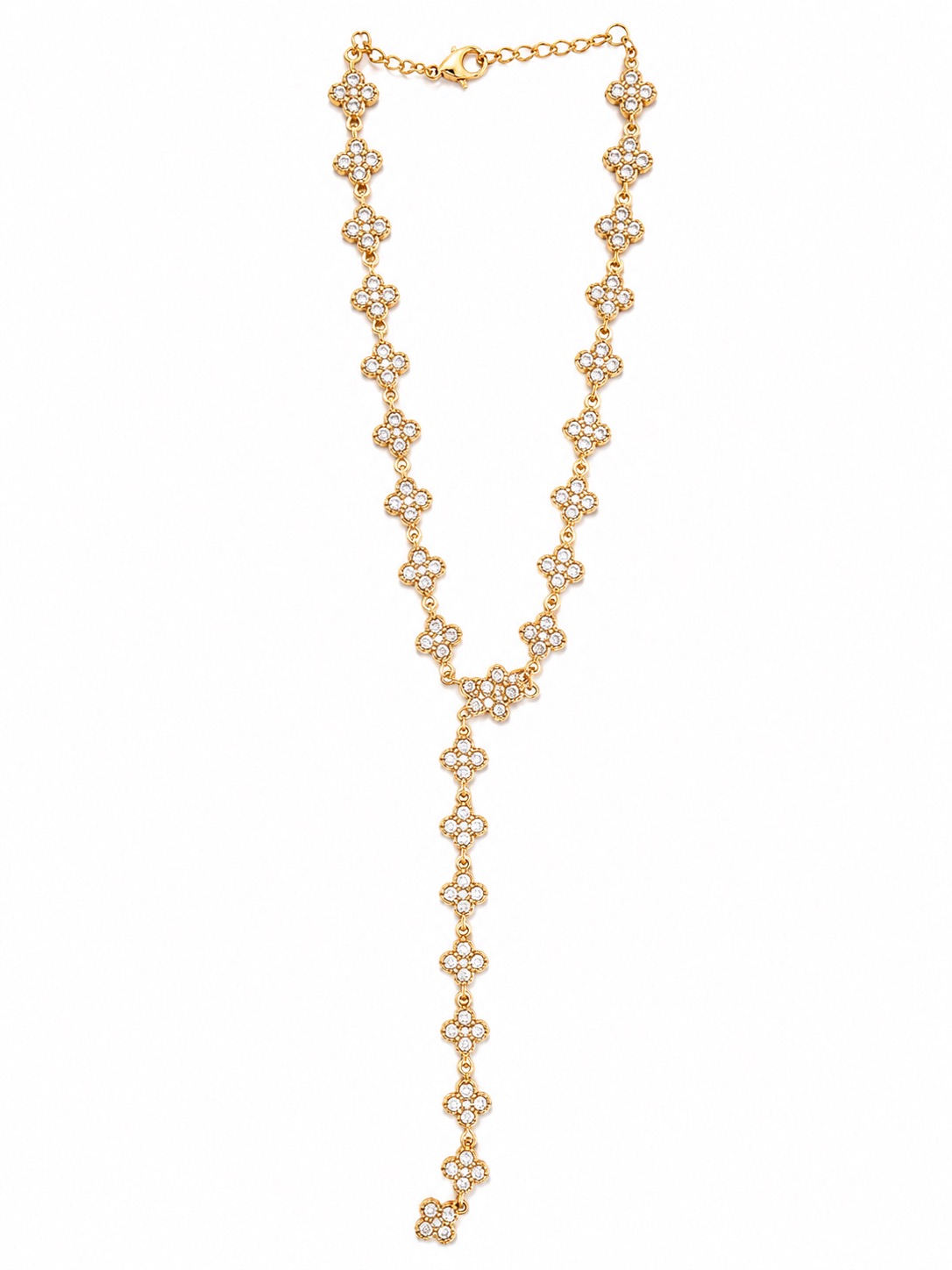 Collar largo floral blanco